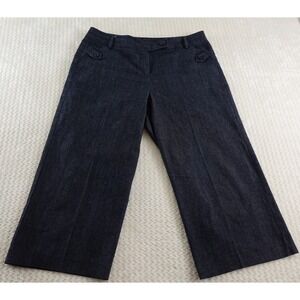 Sandro Sportswear Womens Pants Denim Capri Cropped Lightweight Wide Leg Sz 10